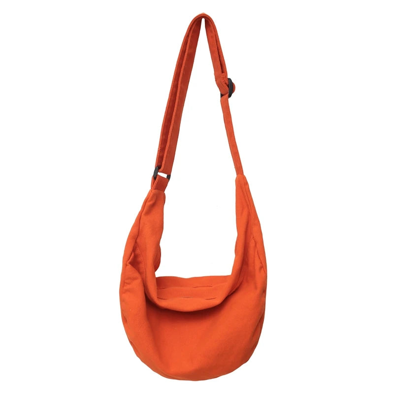 Solid Color Canvas Female Crossbody Bags For Women Large Capacity Shopping Messenger Bag Student Shoulder Bag Unisex School Bag