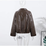 Chic Stand Collar Leather Jacket
