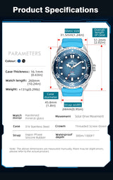 TRITON Men's Solar Dive Watch with Ceramic Bezel