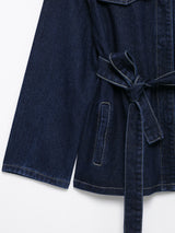 Vintage Denim Jacket with Waist Sash – High Street USA-Made Outerwear