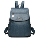 Women's Leather Backpack with Organizer Pockets
