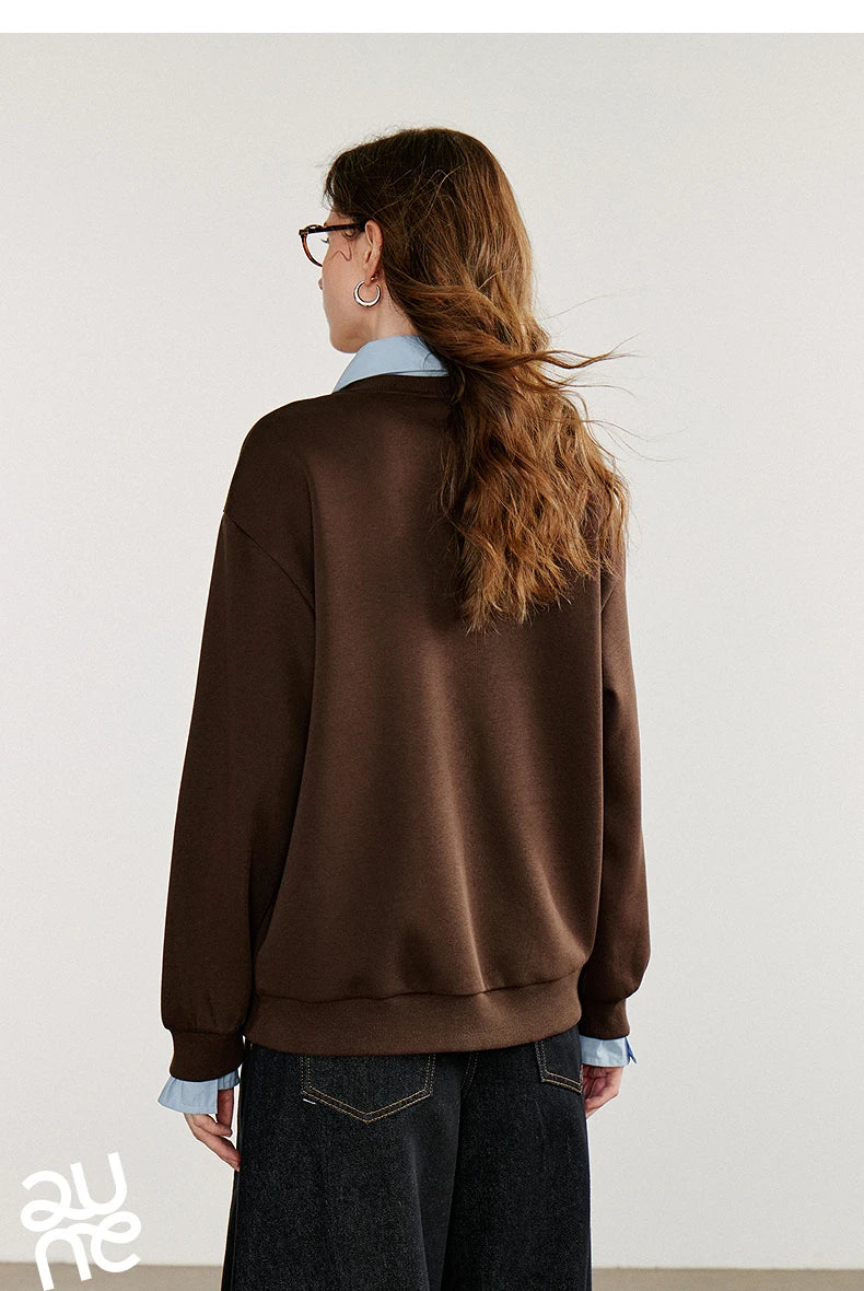 Women's Floral Embroidered Layered-Look Sweatshirt