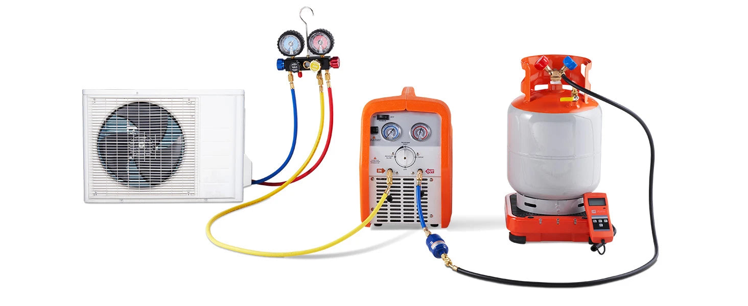 SucceBuy 30 lb Refrigerant Recovery Tank 400 psi Portable Cylinder Tank with Y-Valve for Liquid/Vapor Recovery Can for R22/R134A