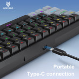APAYADO K61 60% Mini Wired Gaming Mechanical Keyboard Phantom RGB, 61 Keys, Red/Blue Switch, Ergonomic, Portable for PC/Laptop
