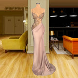 Elegant Satin Mermaid Evening Gown | Sweetheart Spaghetti Strap