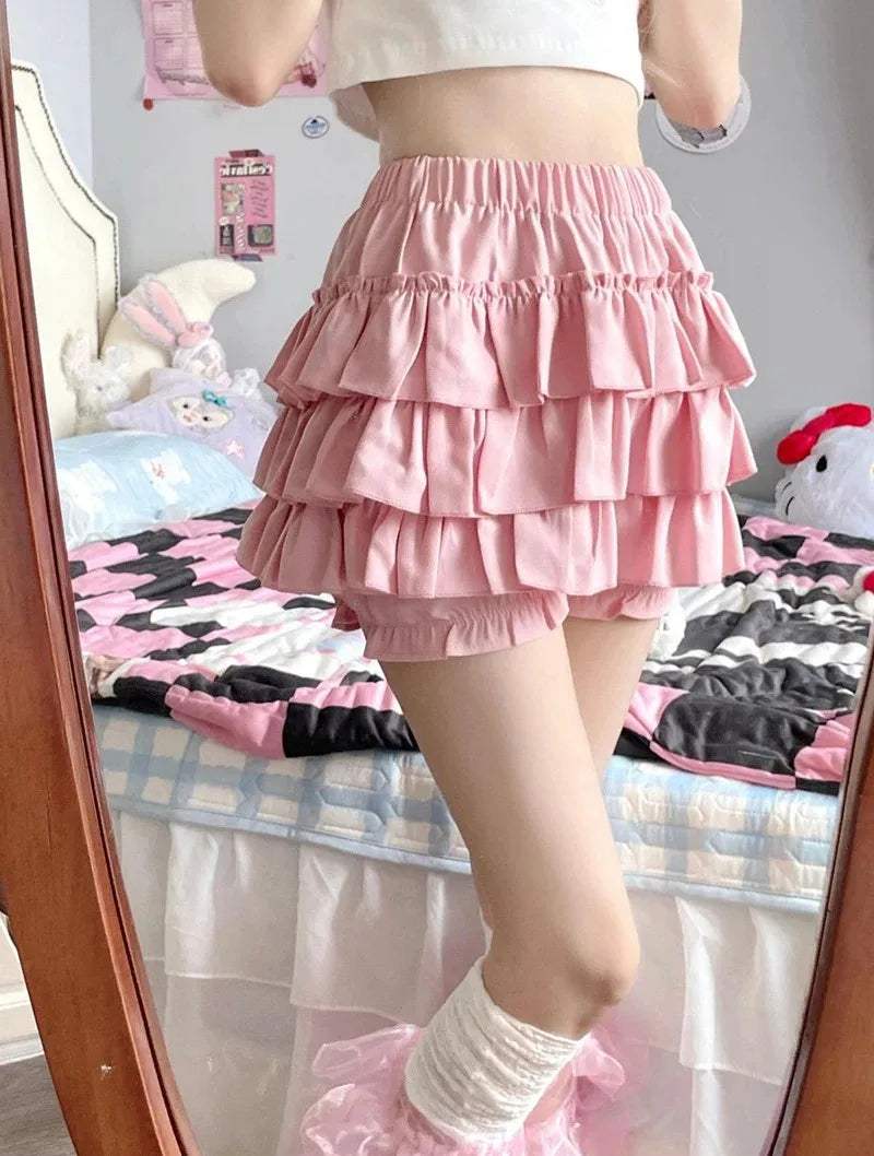 High-Waist Ruffle Mini Skirt with Bow Detail