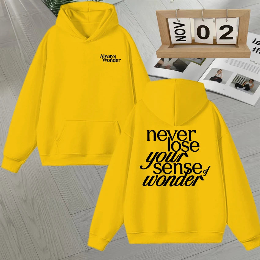 2025 Thai Drama The Secret of Us Autumn Winter Hoodie Always Wonder Letter Print Pullover Trendy Long sleeve Fleece Sweatshirts