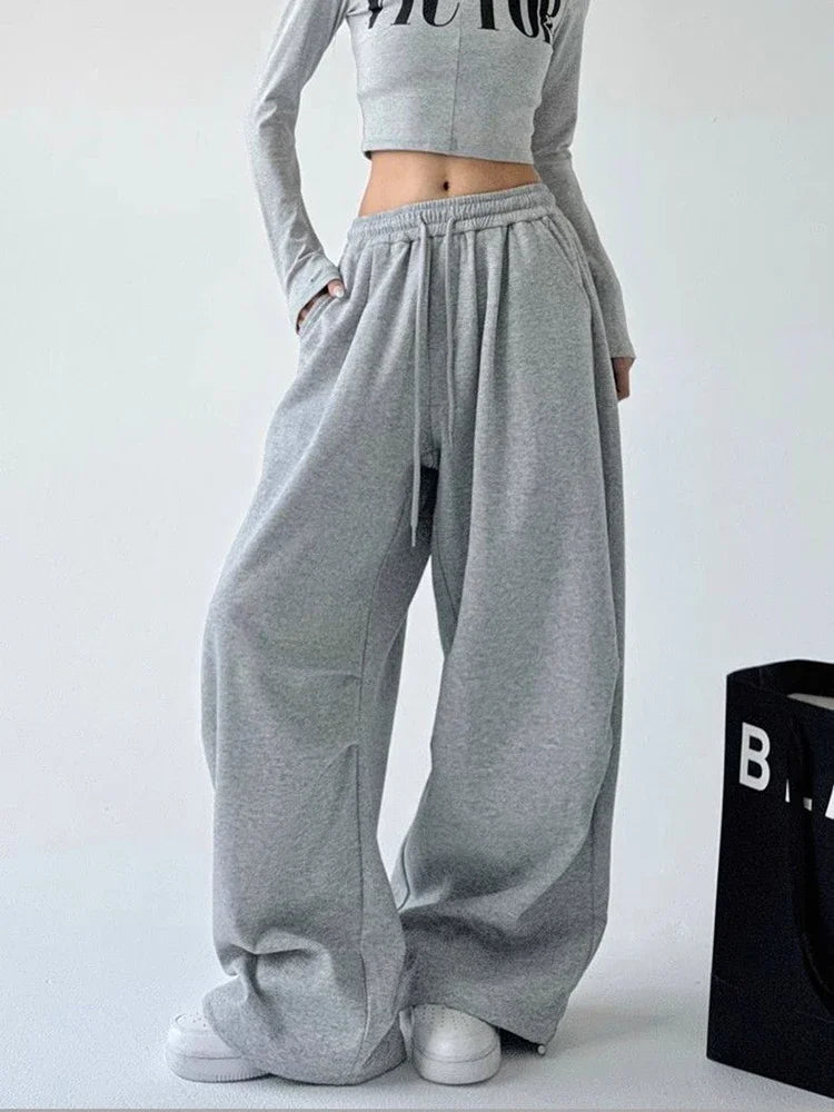 Women's High-Waist Wide-Leg Drawstring Pants