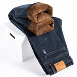 Men's Fleece-Lined Stretch Straight-Leg Jeans