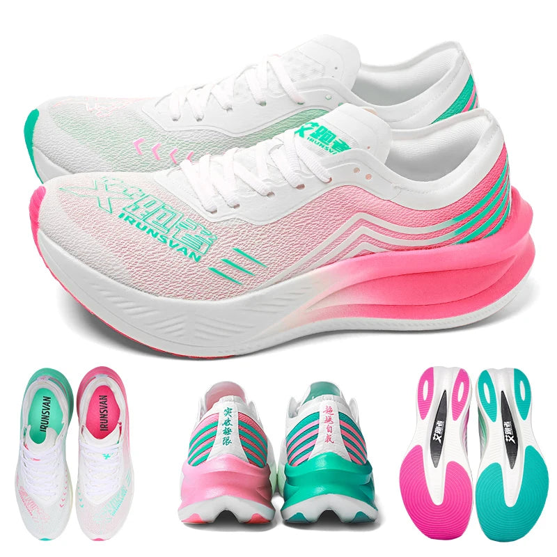 IRUNSVAN 1.0 Professional Sports Training Nylon Full Palm Carbon Plate Marathon Breathable Shock-Absorbing Running Shoes
