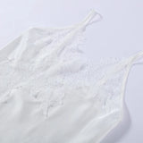 Women Short Set Satin Lace Spaghetti Strap V-Neck Top Drawstring Waist Lace Trim Shorts Elegant Casual Solid Two Piece Set Lady