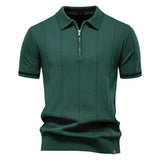 AIOPESON Men's Slim Fit Zipper Polo Shirt | Sport & Office