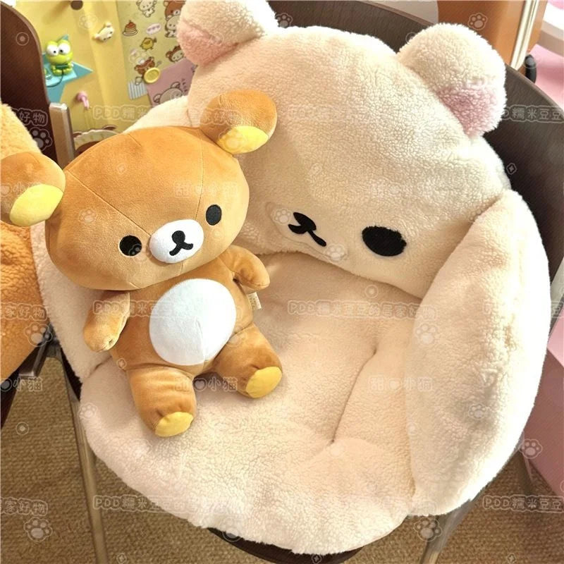 Rilakkuma Plush Bolster & Seat Cushion – Cozy Winter Warmth