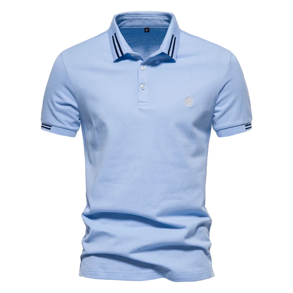 AIOPEON Men's 100% Cotton Polo Shirt – Refined Casual Style