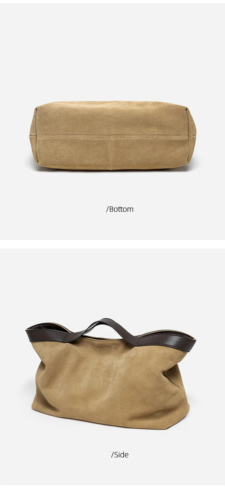 2025 Fall Winter New Suede Leather Tote Bag Unique Vintage Large Capacity Shoulder Crossbody Handheld Bag Durable Women Handbag