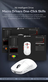 Attack Shark X6 Bluetooth Mouse Gaming Wireless Tri-Mode Connection,RGB Touch Magnetic Charging Base PAW3395 Macro Gaming Mouse