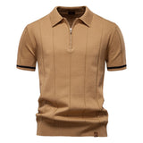 AIOPESON Men's Slim Fit Zipper Polo Shirt | Sport & Office