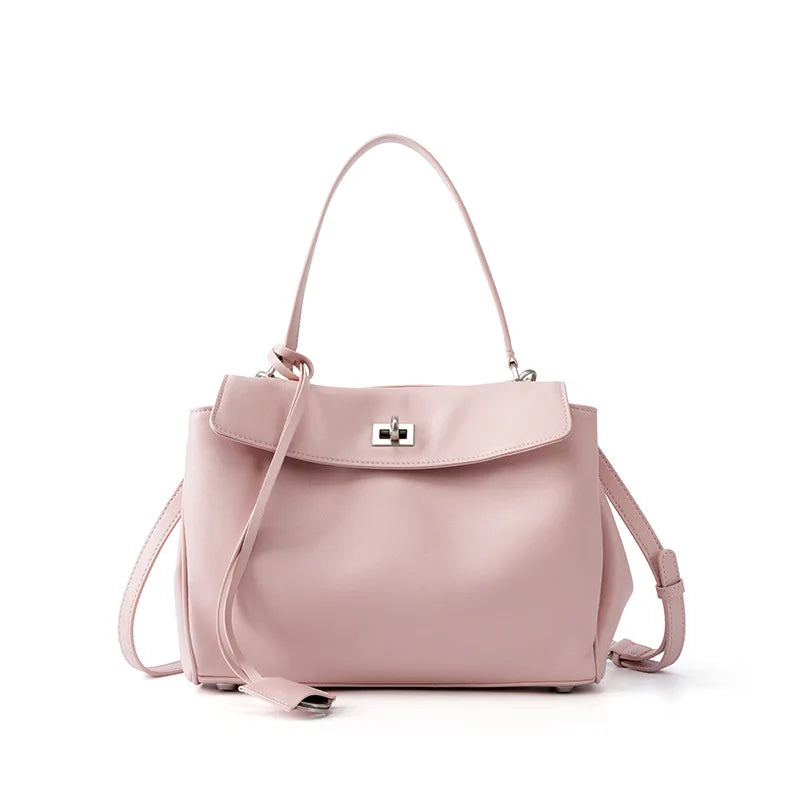 Large Capacity Women's Leather Handbag High-End Single Shoulder Crossbody Tote for Commuting