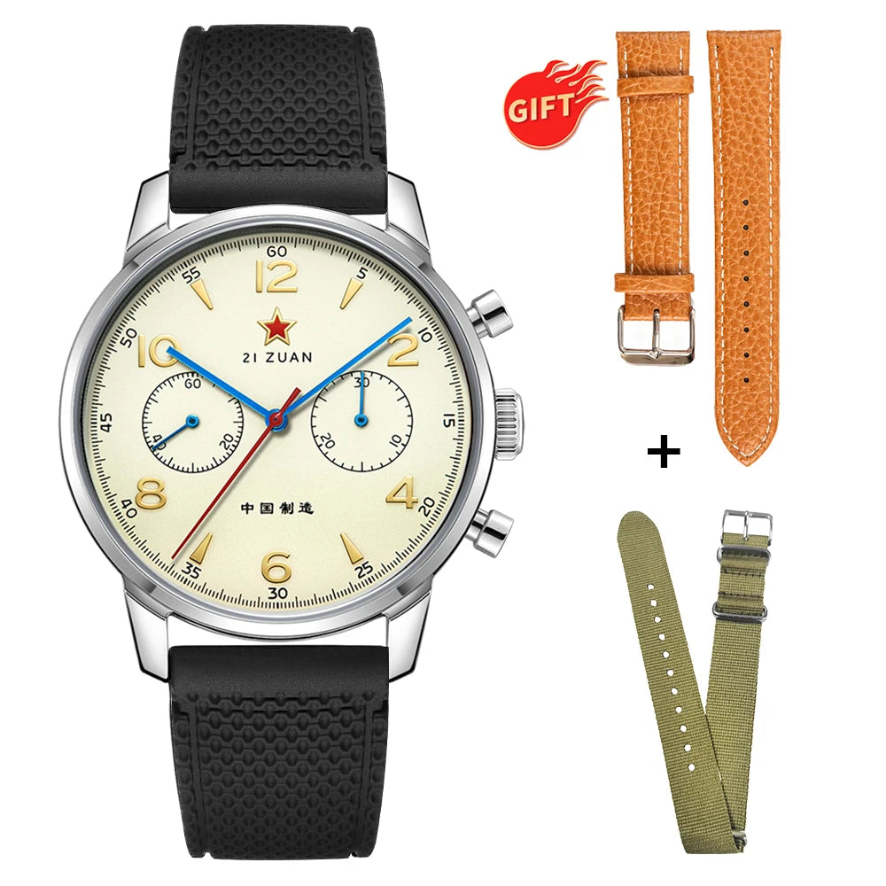 TOPHILL Classic Aviator 40mm Chronograph 1963 Mechanical Wristwatch ST1901 Watch For Men Sapphire Glass BGW9 TL025G