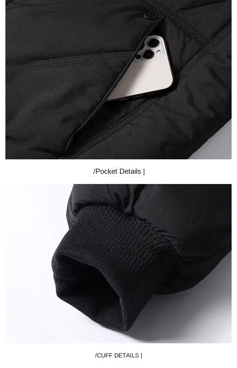 Men's Casual Baseball Collar Warm Cotton Jacket