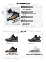Baasploa Men Hiking Shoes Outdoor Waterproof Resistant Sneakers Male Winter Comfort Plush Warm Casual Walking Shoes Non-Slip