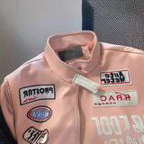 Retro Embroidered Unisex Moto Jacket
