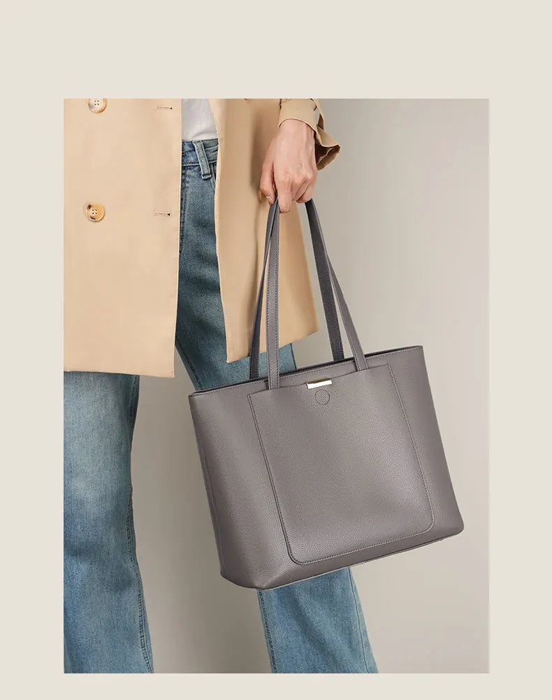 100% Genuine Leather Women's Bag Large Capacity Simple Fashion Cowhide Women Shoulder Bag Female Storage Handbag 2328