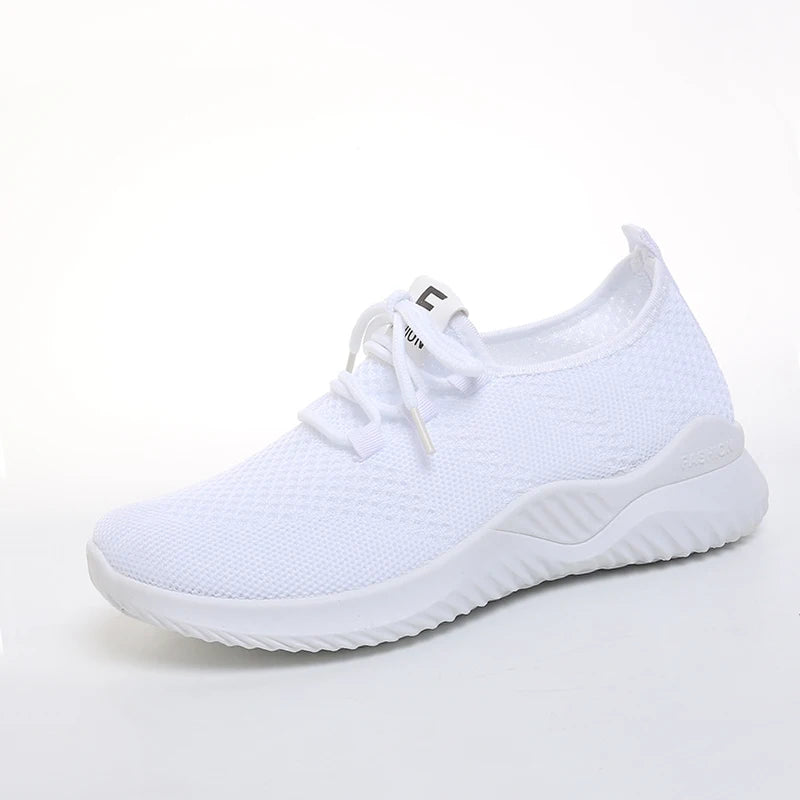 Women's Flying Woven Breathable Mesh Sneakers Soft Sole Lightweight Casual Sports Running Shoes for Daily Wear