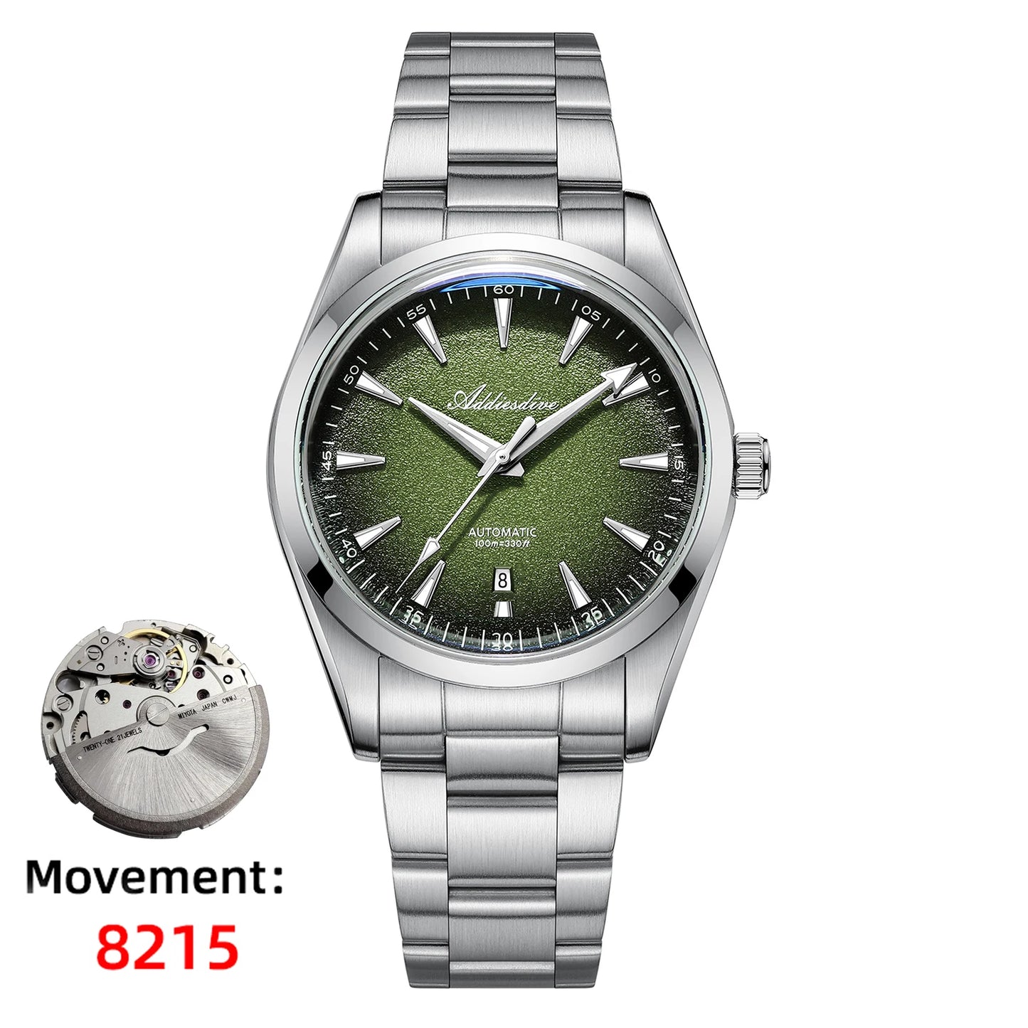 ADDIESDIVE Japan 8215 Men's Watch Bubble Mirror Glass Dress Automatic Mechanical Watch Super Luminous Luxury New Watches For Men