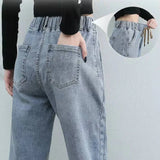 Women's High-Waist Cargo Jeans – Relaxed Straight Leg