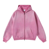 Men’s Oversized Tie-Dye Fleece Zip-Up Hoodie