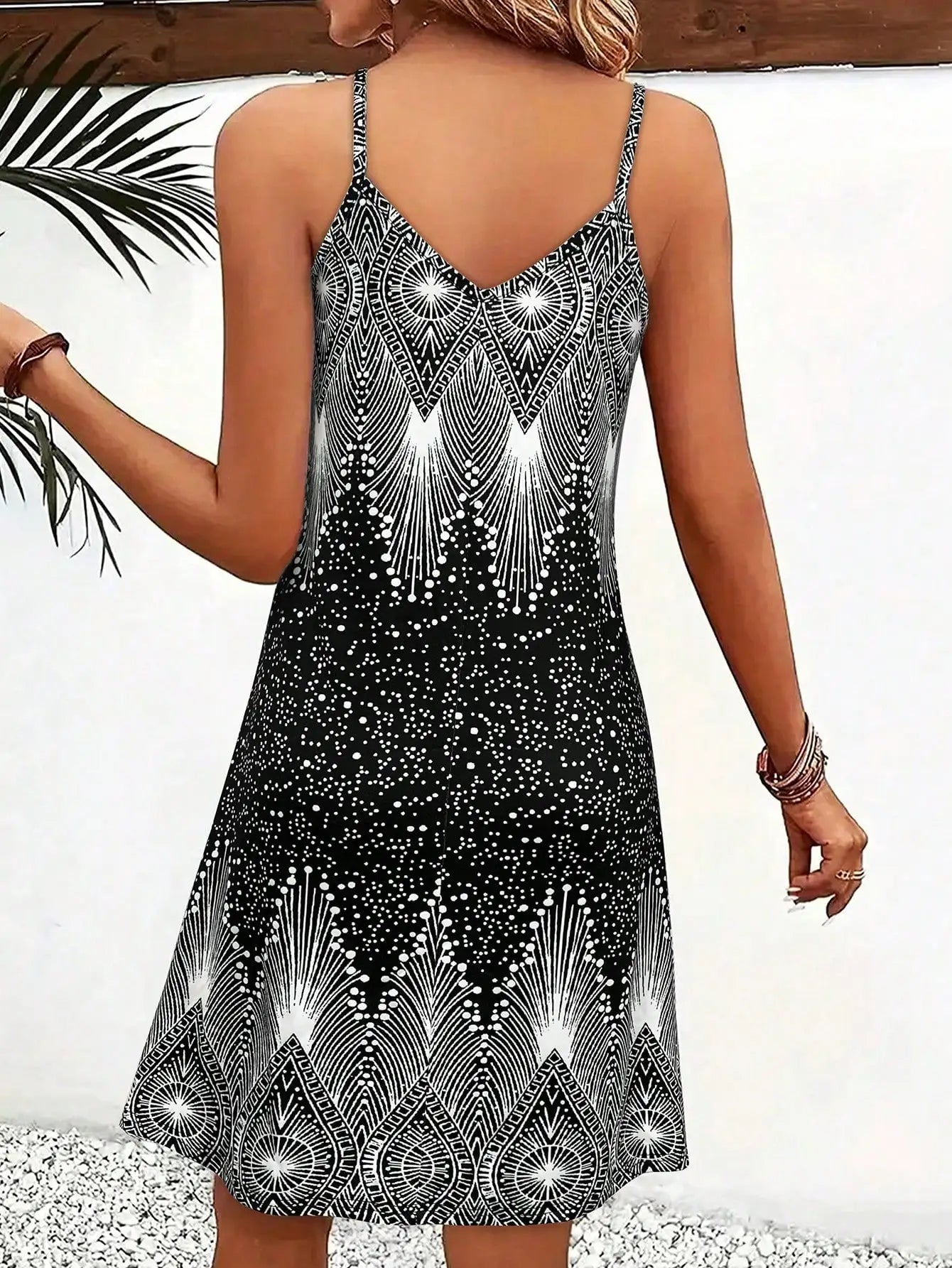 Women's V-Neck Spaghetti Strap Summer Dress