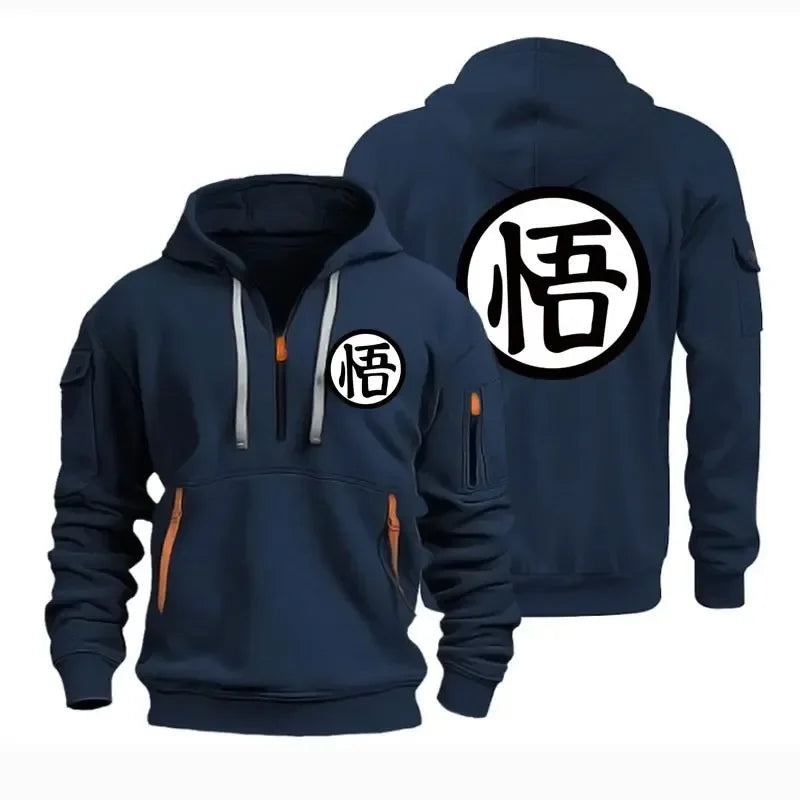 Goku Half-Zip Hoodie | Cozy Anime Sweatshirt for Fans