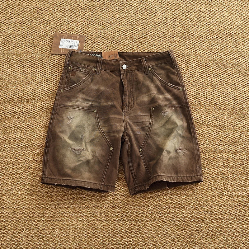 Men's Vintage Washed Cargo Shorts | Textured Cotton