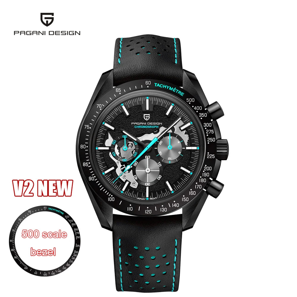 PAGANI DESIGN Moon Watch for Man Fashion Quartz Watch Waterproof Skeleton Sport Chronograph AR Sapphire Glass 1779 Reloj hombre