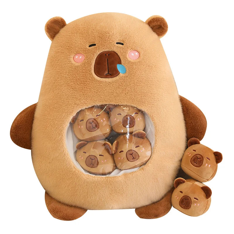 6Pcs Inside Cute capybara Plush Toys Accompany Toy Stuffed Animals Doll Toy Sleep Pillow Children Birthday Gift Home Decor