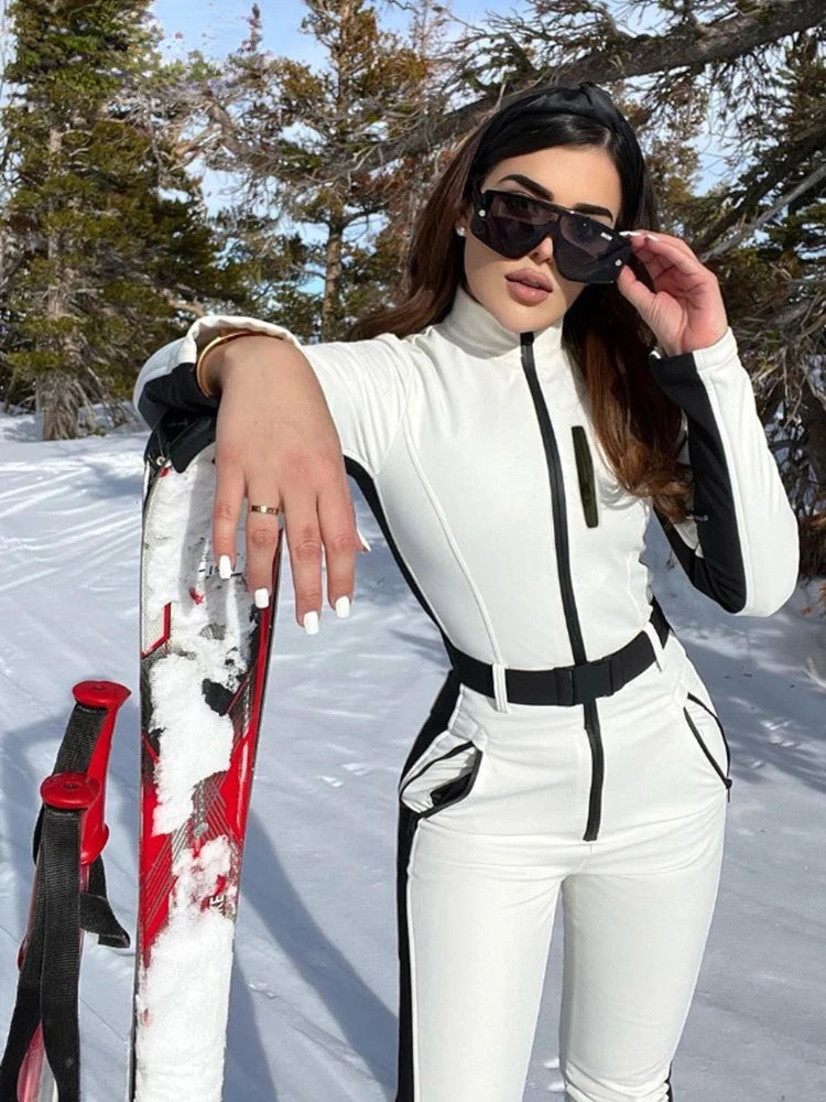 Waterproof Patchwork Ski Jumpsuit - Windproof Winter Overall
