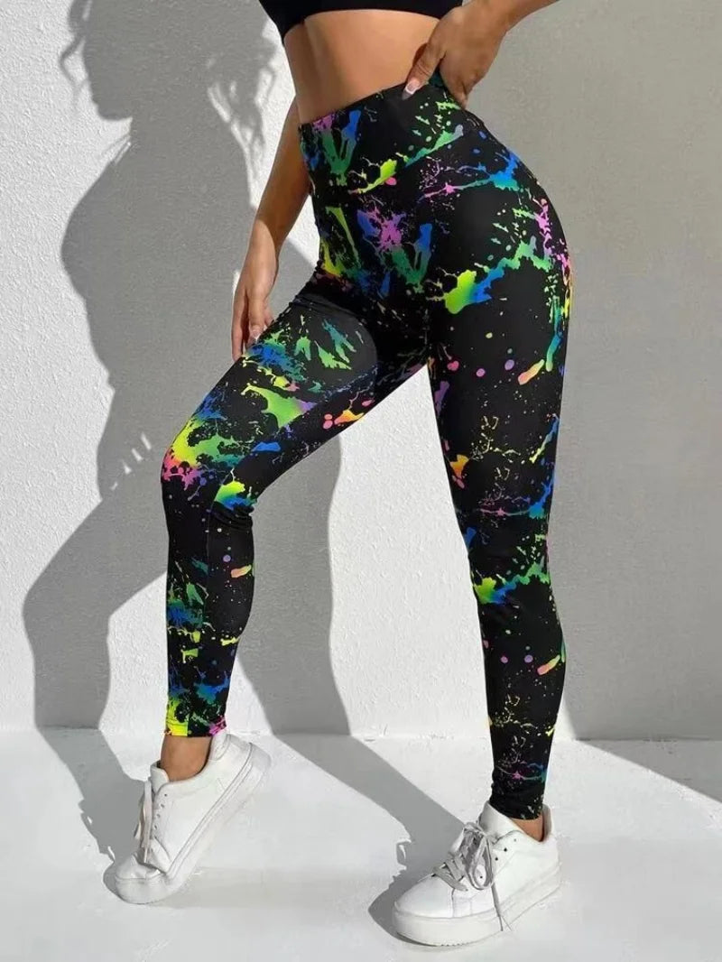 Women's 3D Tie-Dye Seamless Push-Up Leggings