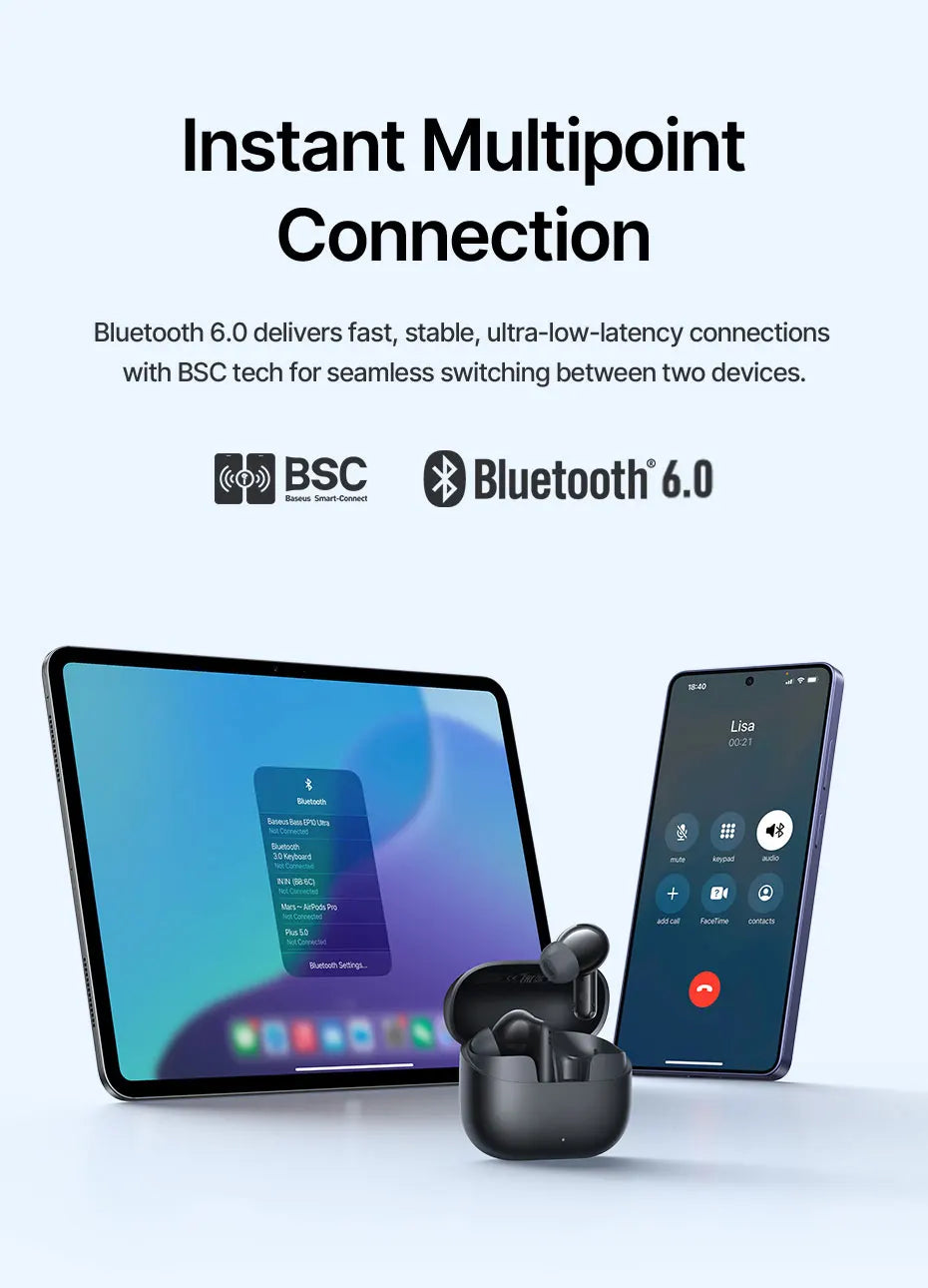 Baseus Bass EP10 Ultra Wireless Earbuds with ANC