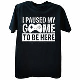 Men's Gaming Graphic T-Shirt — "I Paused My Game" Funny Print Tee