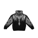 2025New American Style Men's Hooded Sweatshirt Trendy Brand Dark Style Sports Fitness High Street Autumn Winter Men's Sweatshirt