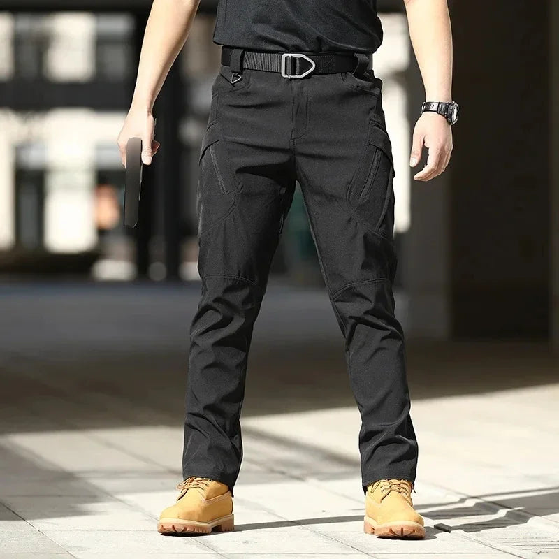 Men's Slim Fit Cargo Pants with Elastic Waist