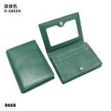Dropshipping Custom Name Genuine Leather Men Women Business Card Holder Bifold Credit Card Case With ID Window