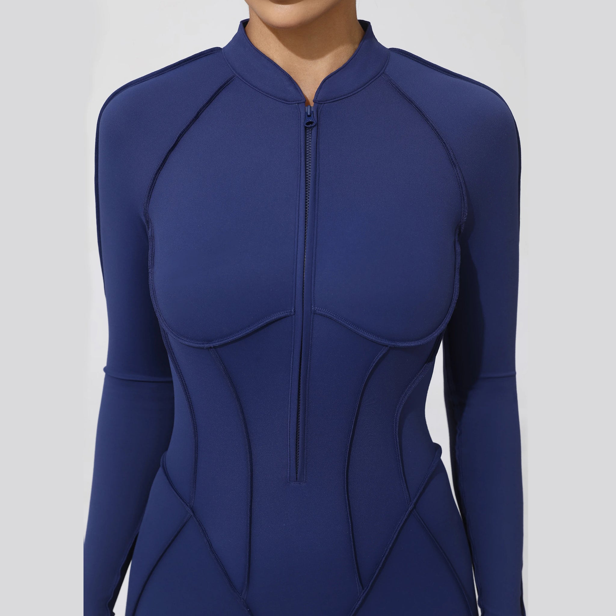 Long Sleeve Zip-Front Yoga Jumpsuit