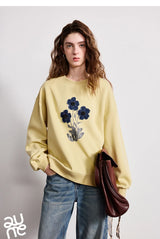 TOYOUTH Women's Relaxed Cotton-Blend Sweatshirt