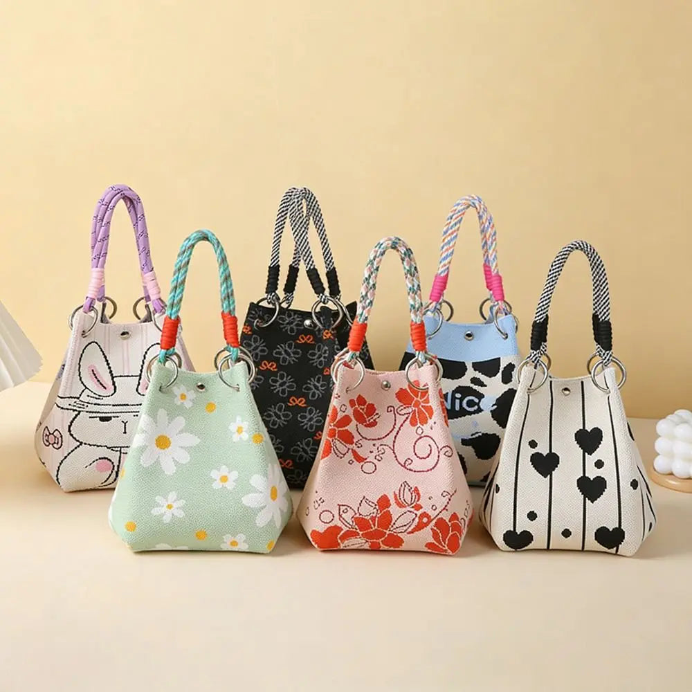 Women's Cartoon Knitted Bucket Bag