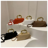 New Minimalist Design Shoulder Bag for Women Light Luxury Large Capacity Casual Metal Hand-held Crossbody Bags Female Handbag