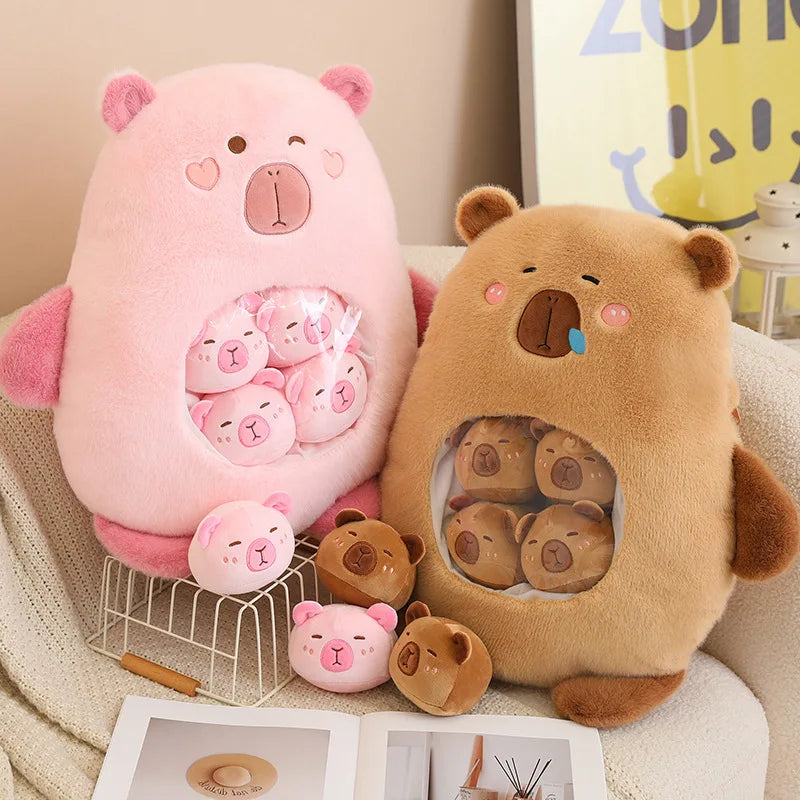 6Pcs Inside Cute capybara Plush Toys Accompany Toy Stuffed Animals Doll Toy Sleep Pillow Children Birthday Gift Home Decor