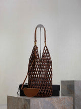Retro Wood Bead Woven Tote Bag – Boho Shoulder Purse