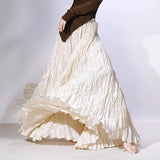 Elegant High-Waist Pleated Maxi Skirt for Women